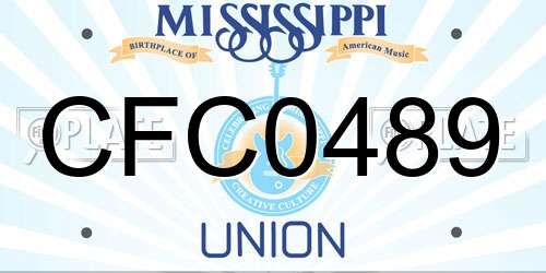 CFC0489 Mississippi License Plate