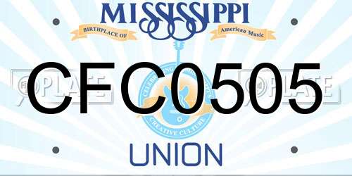 CFC0505 Mississippi License Plate