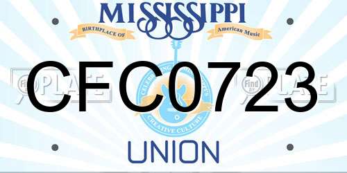 CFC0723 Mississippi License Plate