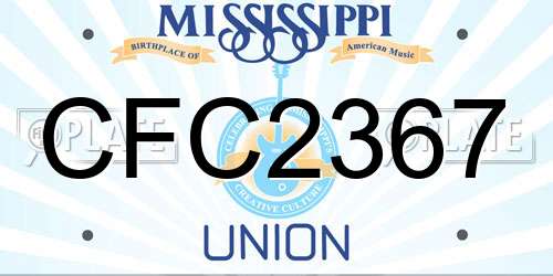 CFC2367 Mississippi License Plate