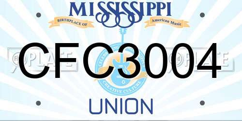 CFC3004 Mississippi License Plate