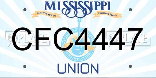 CFC4447 Mississippi License Plate