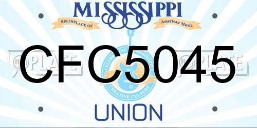 CFC5045 Mississippi License Plate