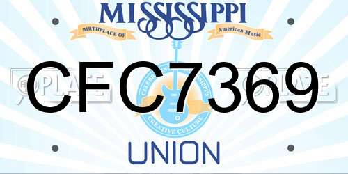 CFC7369 Mississippi License Plate