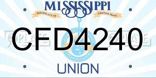 CFD4240 Mississippi License Plate