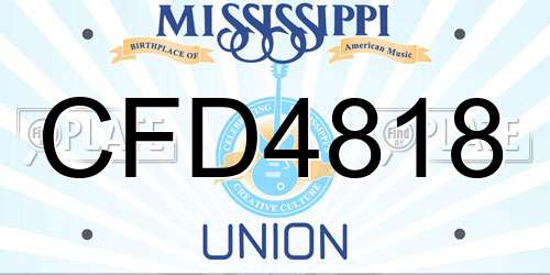 CFD4818 Mississippi License Plate