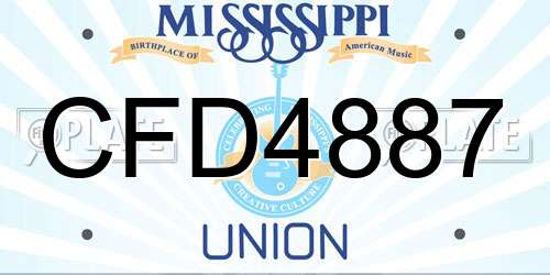 CFD4887 Mississippi License Plate