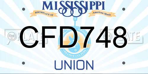 CFD748 Mississippi License Plate