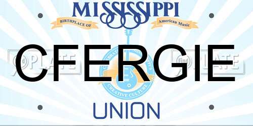 CFERGIE Mississippi License Plate