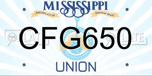 CFG650 Mississippi License Plate