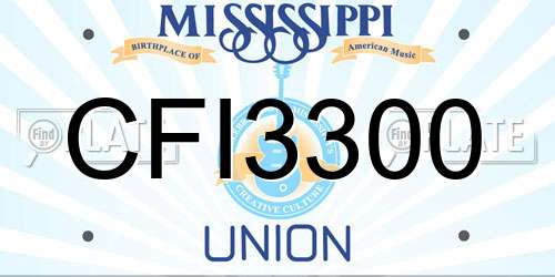 CFI3300 Mississippi License Plate