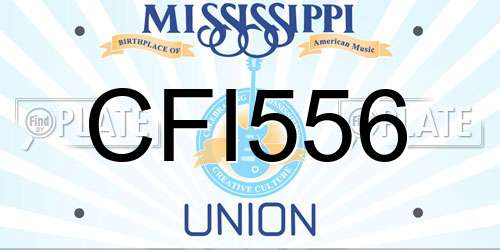 CFI556 Mississippi License Plate