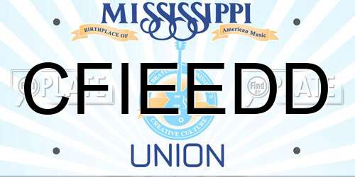 CFIEEDD Mississippi License Plate
