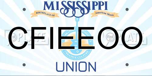 CFIEEOO Mississippi License Plate