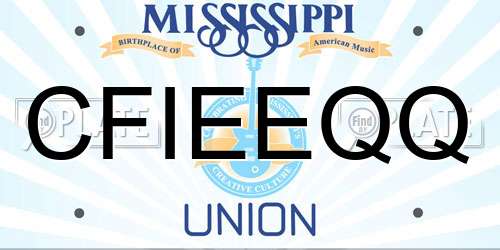 CFIEEQQ Mississippi License Plate