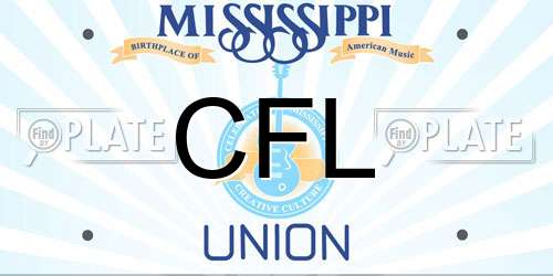 CFL Mississippi License Plate