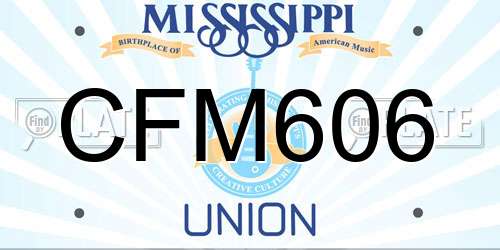 CFM606 Mississippi License Plate
