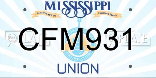 CFM931 Mississippi License Plate