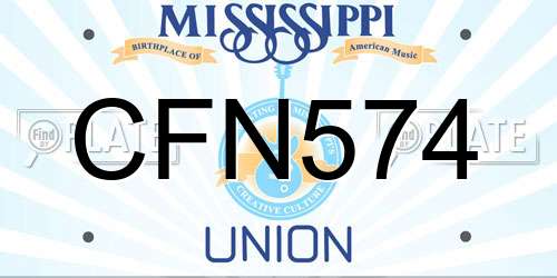 CFN574 Mississippi License Plate