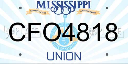 CFO4818 Mississippi License Plate