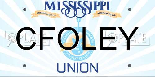 CFOLEY Mississippi License Plate