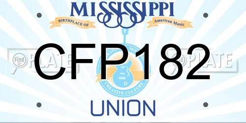 CFP182 Mississippi License Plate