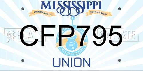 CFP795 Mississippi License Plate