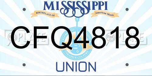 CFQ4818 Mississippi License Plate