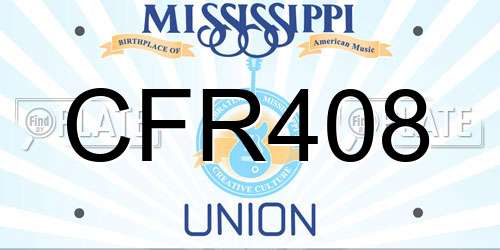 CFR408 Mississippi License Plate