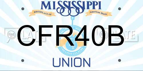 CFR40B Mississippi License Plate