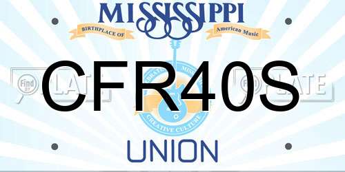 CFR40S Mississippi License Plate