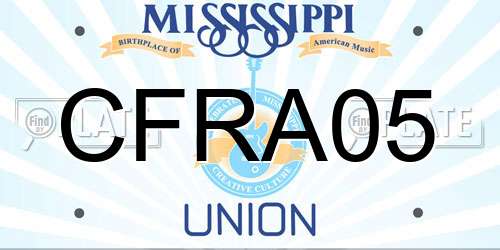 CFRA05 Mississippi License Plate