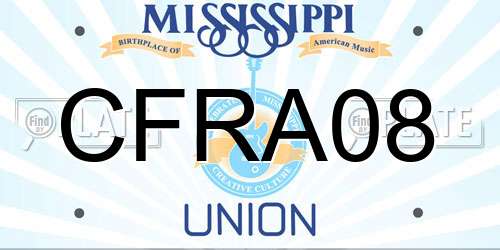 CFRA08 Mississippi License Plate