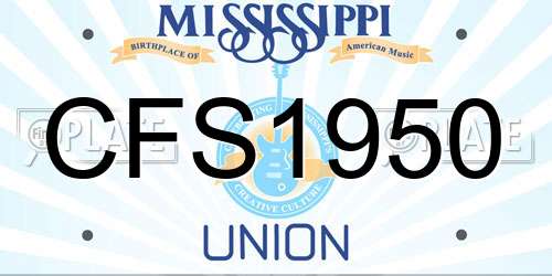 CFS1950 Mississippi License Plate