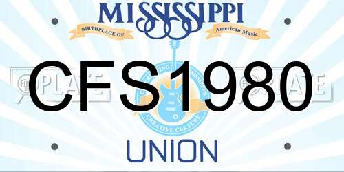 CFS1980 Mississippi License Plate
