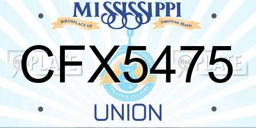 CFX5475 Mississippi License Plate