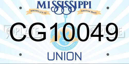 CG10049 Mississippi License Plate