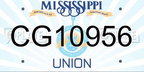 CG10956 Mississippi License Plate