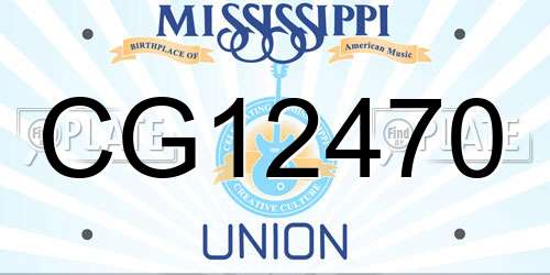 CG12470 Mississippi License Plate