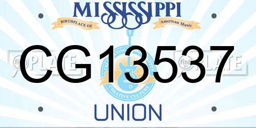 CG13537 Mississippi License Plate