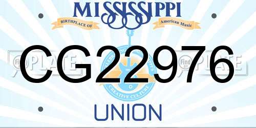 CG22976 Mississippi License Plate