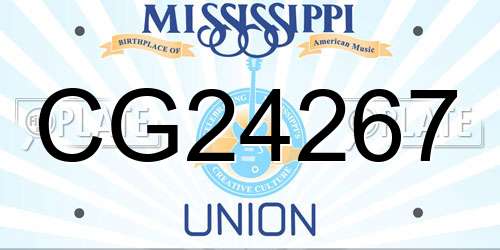 CG24267 Mississippi License Plate