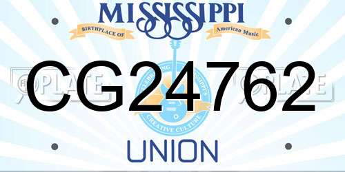 CG24762 Mississippi License Plate