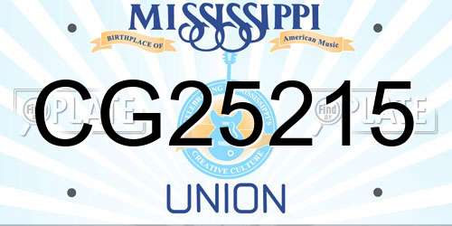 CG25215 Mississippi License Plate
