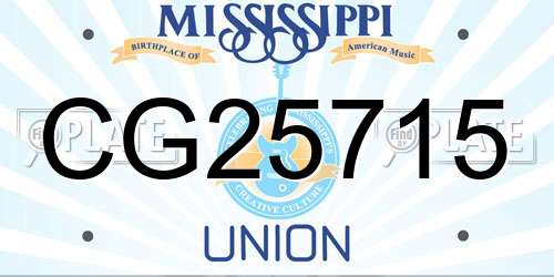 CG25715 Mississippi License Plate
