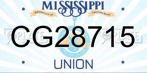 CG28715 Mississippi License Plate