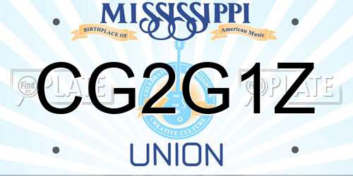 CG2G1Z Mississippi License Plate