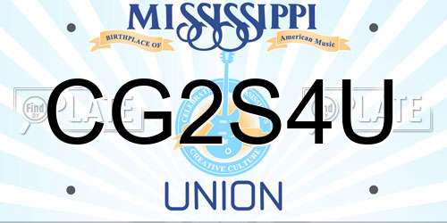 CG2S4U Mississippi License Plate