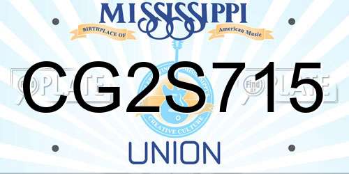 CG2S715 Mississippi License Plate
