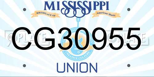 CG30955 Mississippi License Plate